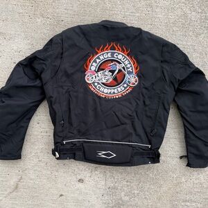 Power Trip Men’s Padded Insulated Black Motorcycle Jacket Size Large